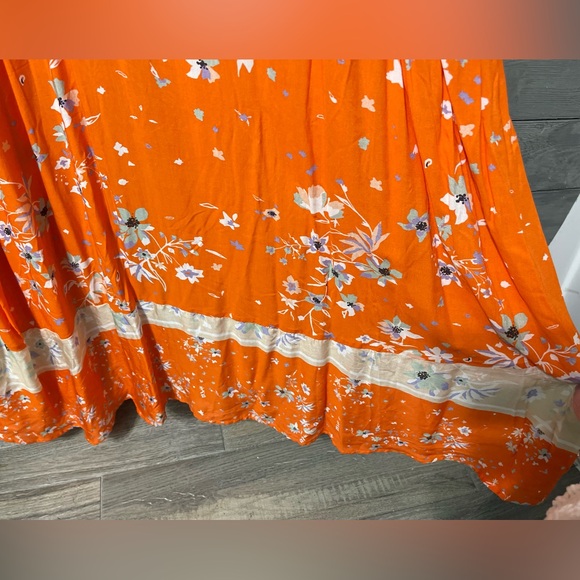 NWT Maaji Orange Floral Flowering Secret Cinched Maxi  Dress Sz Small - Picture 12 of 16